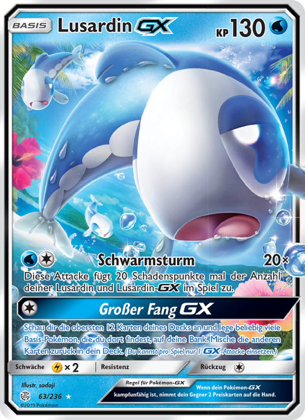 Lusardin GX 63 — Cosmic Eclipse (German Pokémon TCG card)