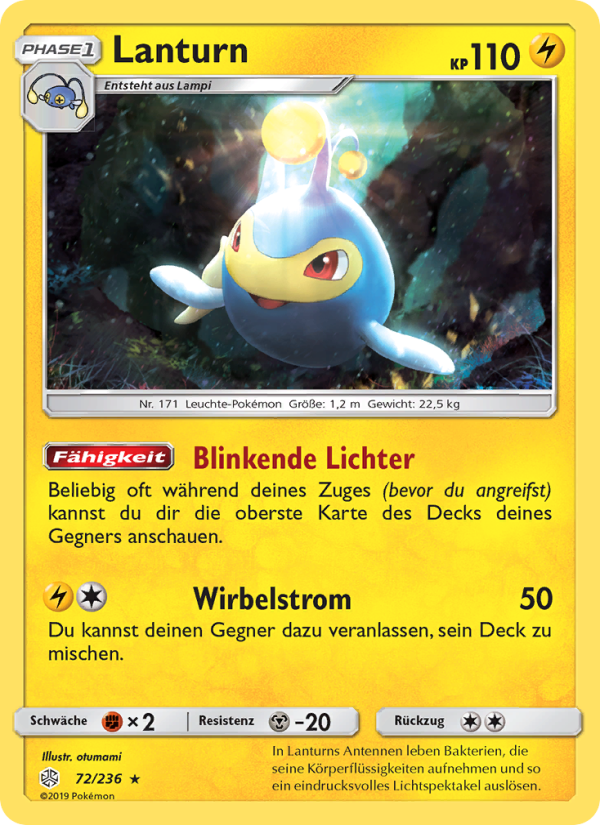 Lanturn 72 — Cosmic Eclipse (German Pokémon TCG card)