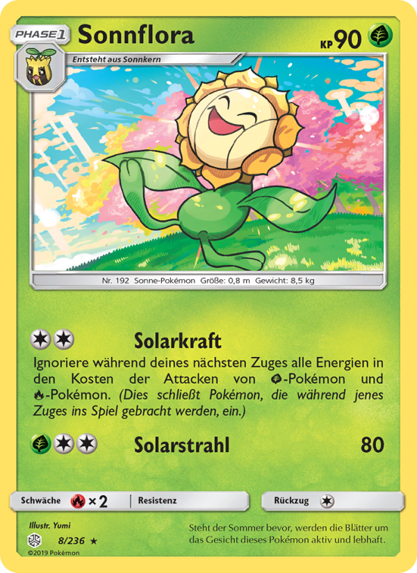 Sonnflora 8 — Cosmic Eclipse (German Pokémon TCG card)