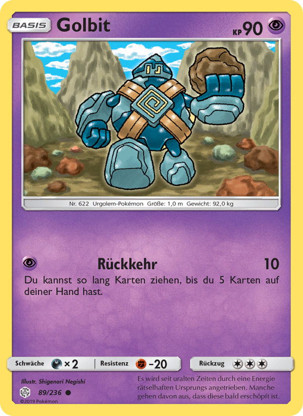 Golbit 89 — Cosmic Eclipse (German Pokémon TCG card)