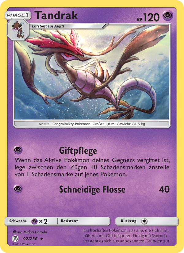 Tandrak 92 — Cosmic Eclipse (German Pokémon TCG card)