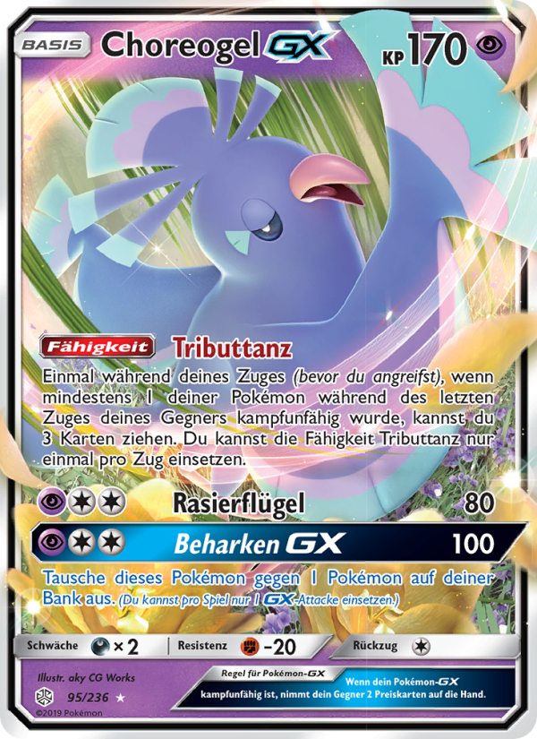 Choreogel GX 95 — Cosmic Eclipse (German Pokémon TCG card)