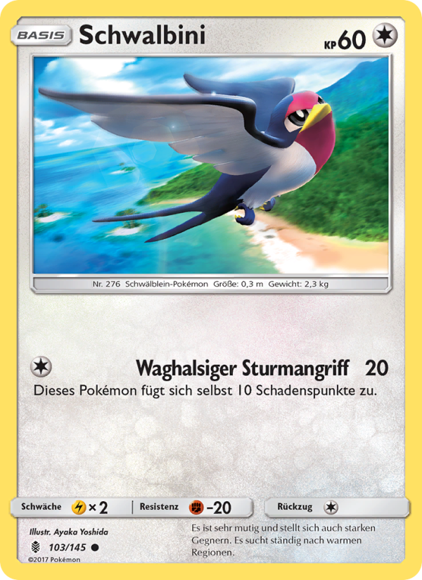 Schwalbini 103 — Guardians Rising (German Pokémon TCG card)