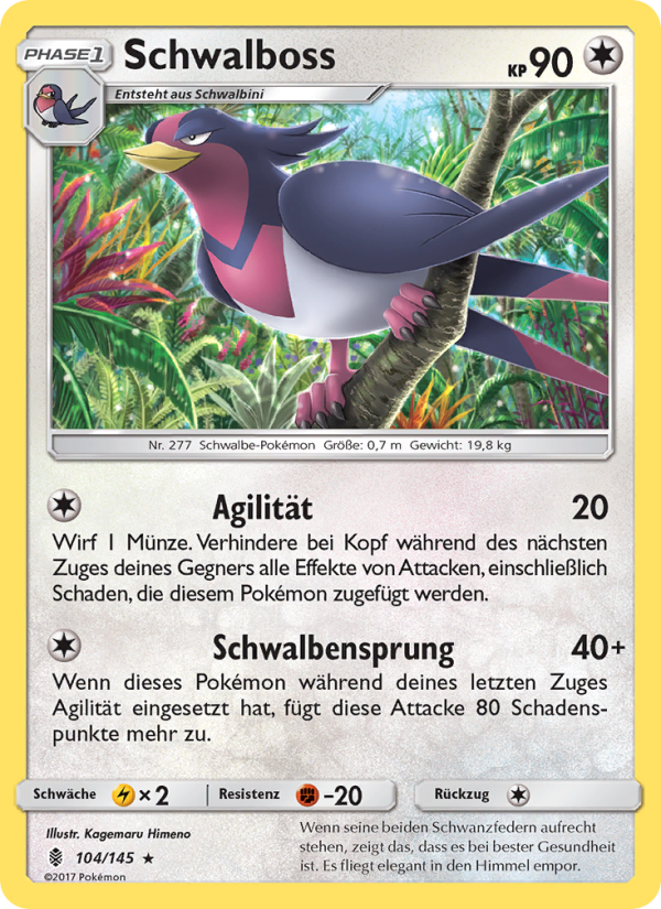 Schwalboss 104 — Guardians Rising (German Pokémon TCG card)