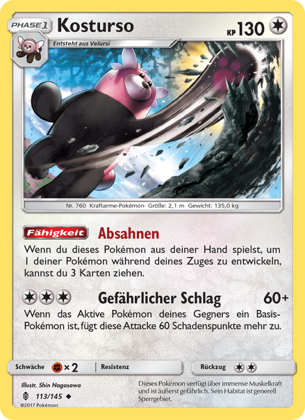Kosturso 113 — Guardians Rising (German Pokémon TCG card)