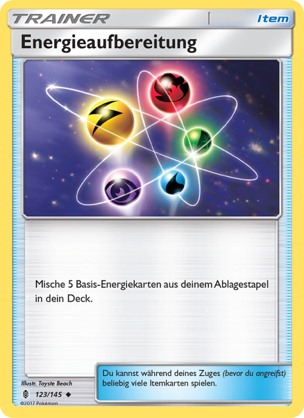 Energieaufbereitung 123 — Guardians Rising (German Pokémon TCG card)