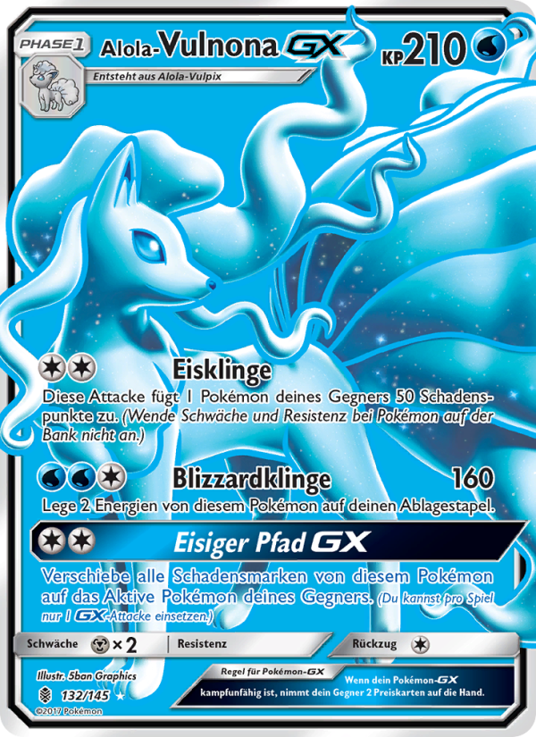 Alola Vulnona GX 132 — Guardians Rising (German Pokémon TCG card)