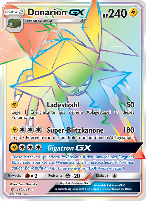 Donarion GX 152 — Guardians Rising (German Pokémon TCG card)