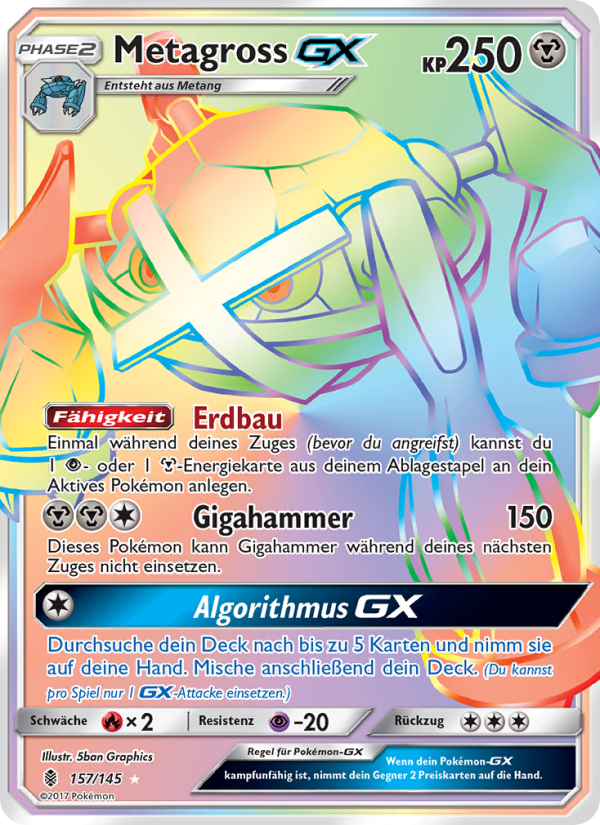 Metagross GX 157 — Guardians Rising (German Pokémon TCG card)