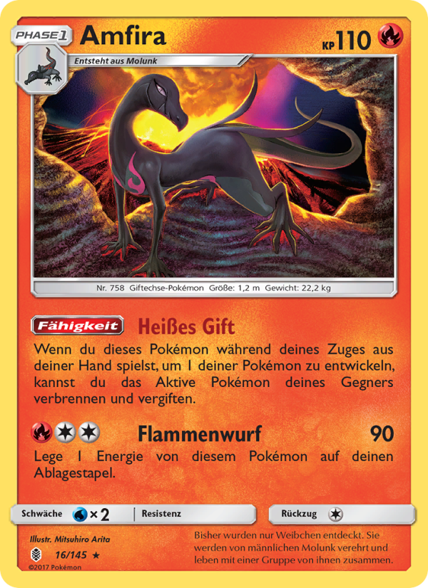 Amfira 16 — Guardians Rising (German Pokémon TCG card)