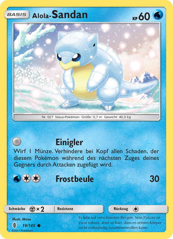Alola-Sandan 19 — Guardians Rising (German Pokémon TCG card)