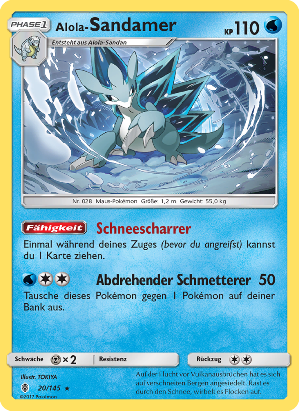 Alola-Sandamer 20 — Guardians Rising (German Pokémon TCG card)