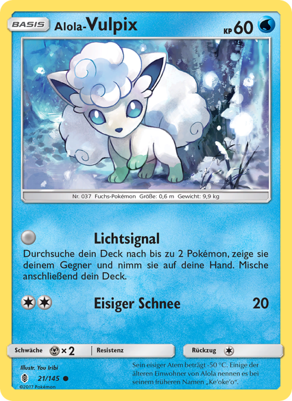 Alola Vulpix 21 — Guardians Rising (German Pokémon TCG card)