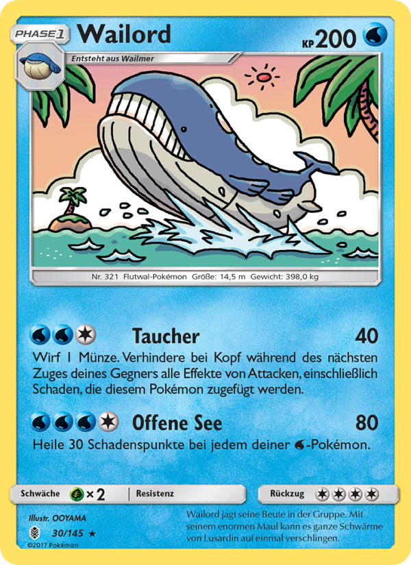Wailord 30 — Guardians Rising (German Pokémon TCG card)