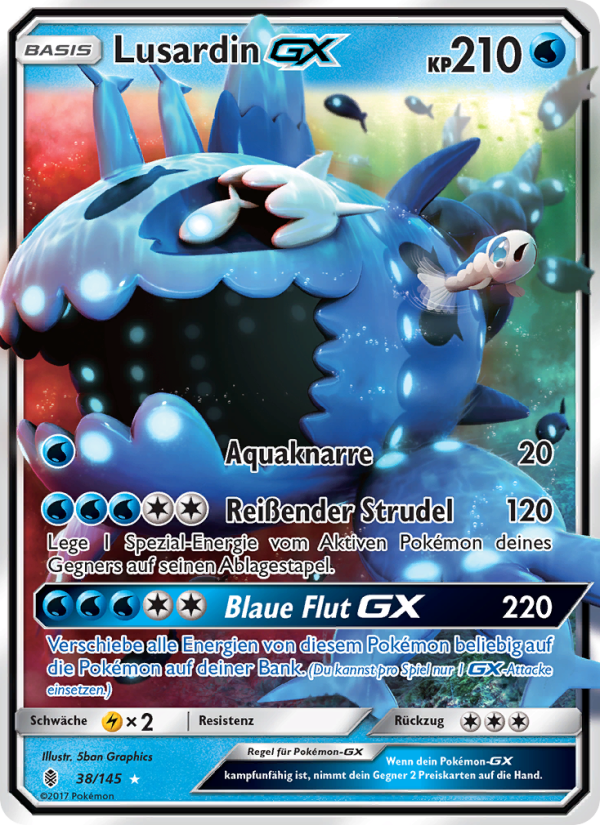 Lusardin GX 38 — Guardians Rising (German Pokémon TCG card)