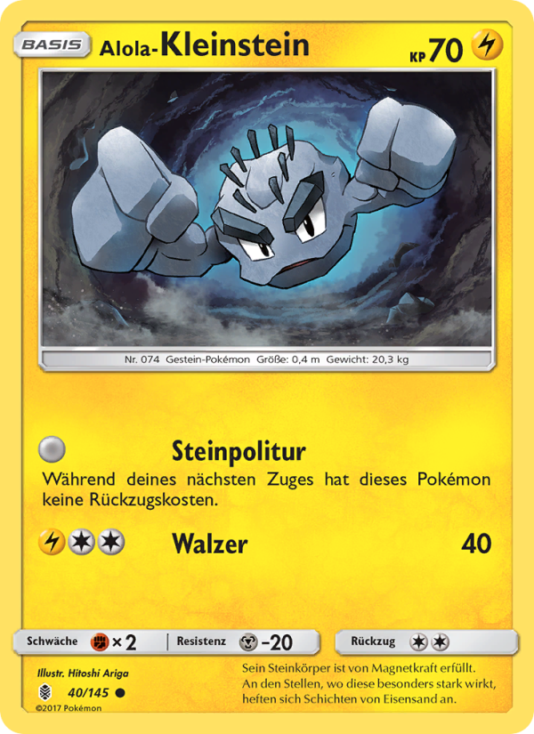 Alola-Kleinstein 40 — Guardians Rising (German Pokémon TCG card)
