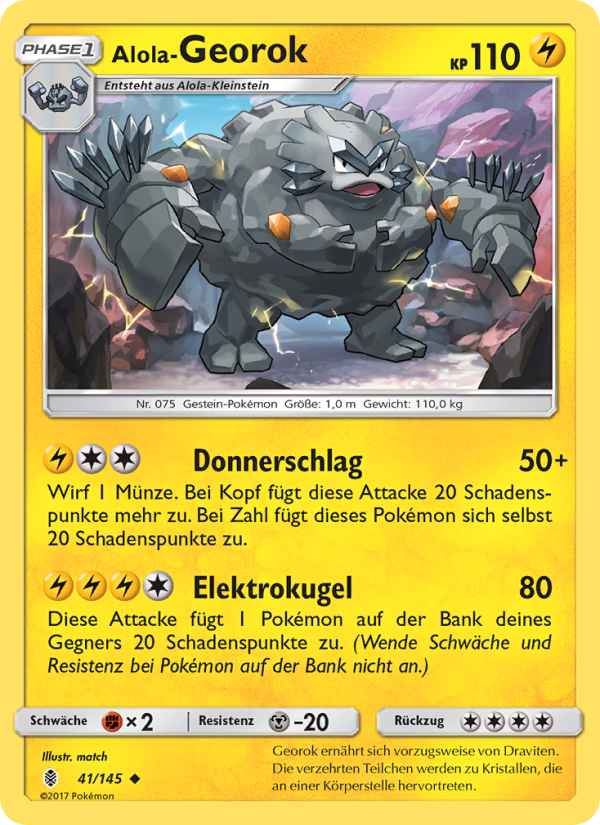 Alola-Georok 41 — Guardians Rising (German Pokémon TCG card)
