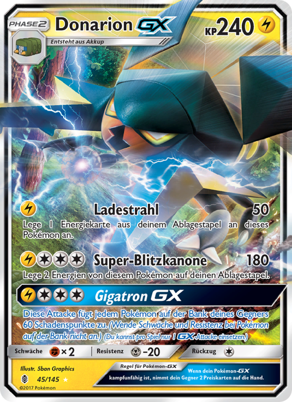 Donarion GX 45 — Guardians Rising (German Pokémon TCG card)
