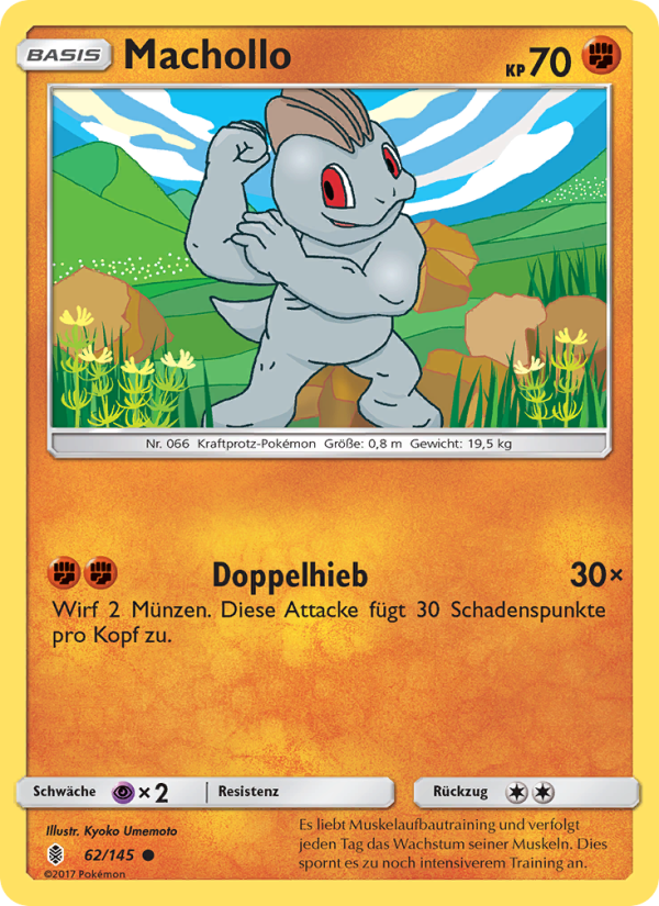 Machollo 62 — Guardians Rising (German Pokémon TCG card)