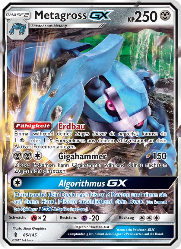 Metagross GX 85 — Guardians Rising (German Pokémon TCG card)
