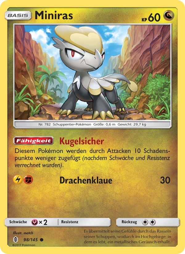 Miniras 98 — Guardians Rising (German Pokémon TCG card)