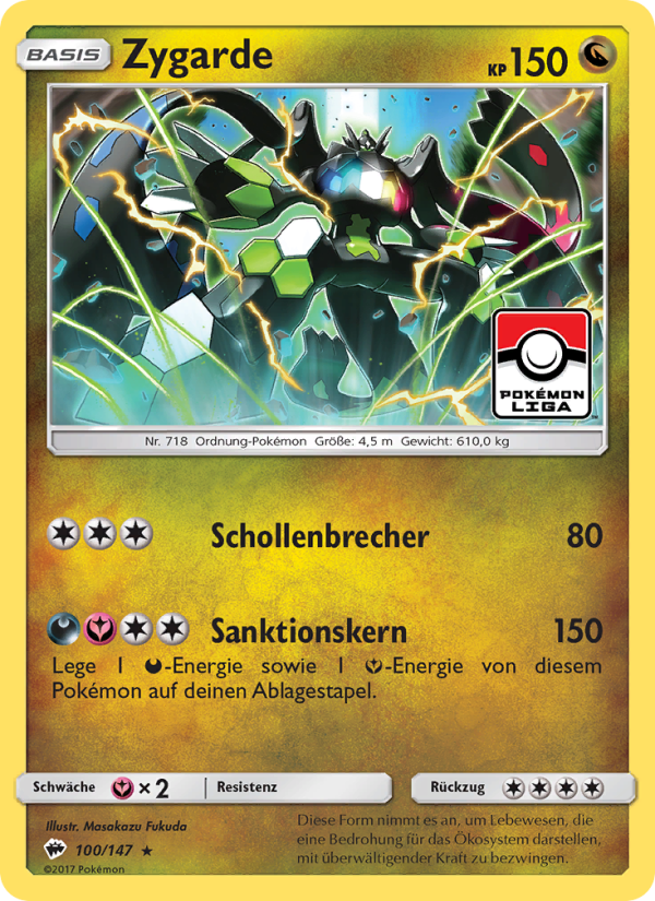 Zygarde 100 — Burning Shadows (German Pokémon TCG card)