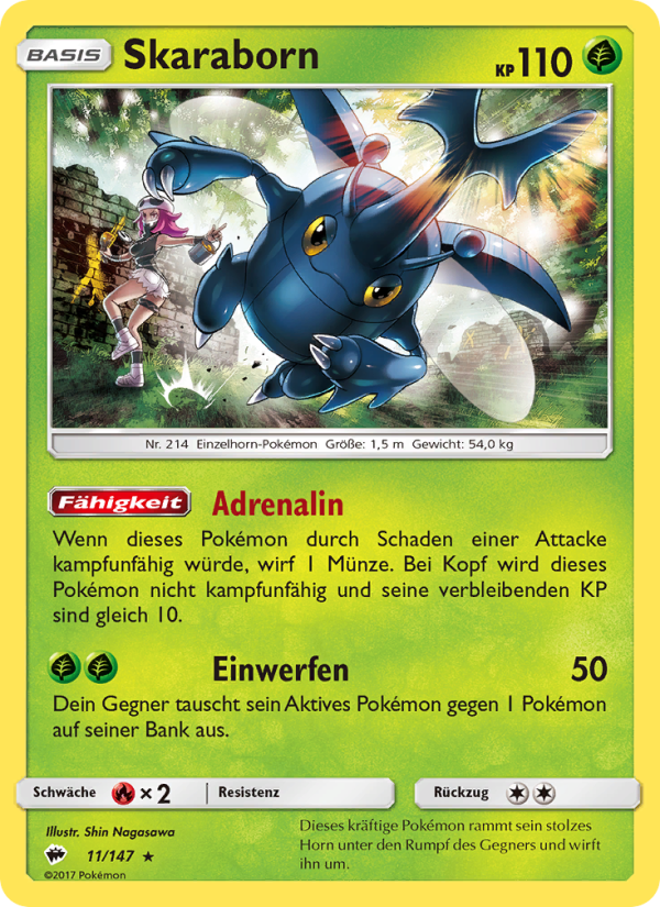 Skaraborn 11 — Burning Shadows (German Pokémon TCG card)