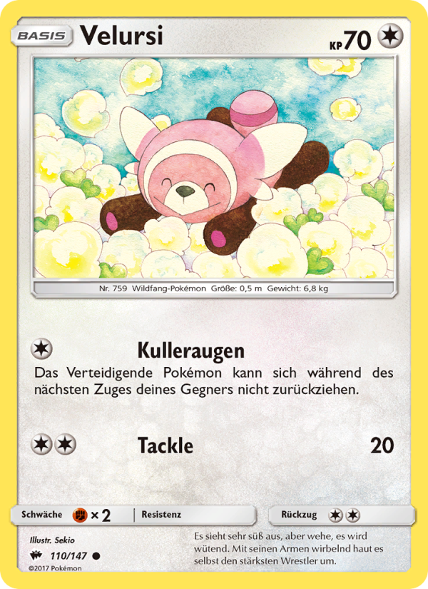 Velursi 110 — Burning Shadows (German Pokémon TCG card)