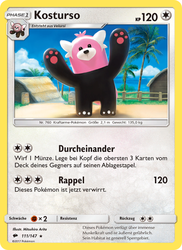 Kosturso 111 — Burning Shadows (German Pokémon TCG card)