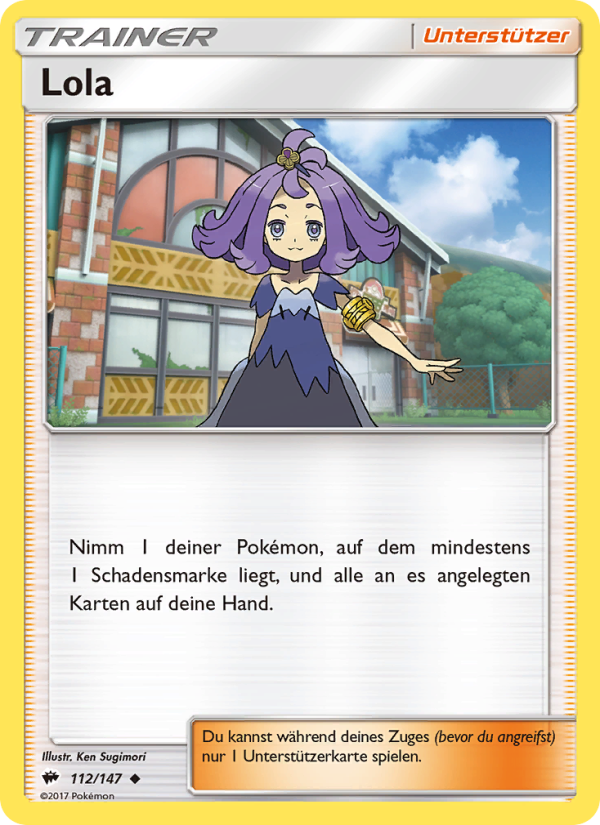 Lola 112 — Burning Shadows (German Pokémon TCG card)