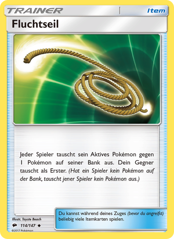 Fluchtseil 114 — Burning Shadows (German Pokémon TCG card)
