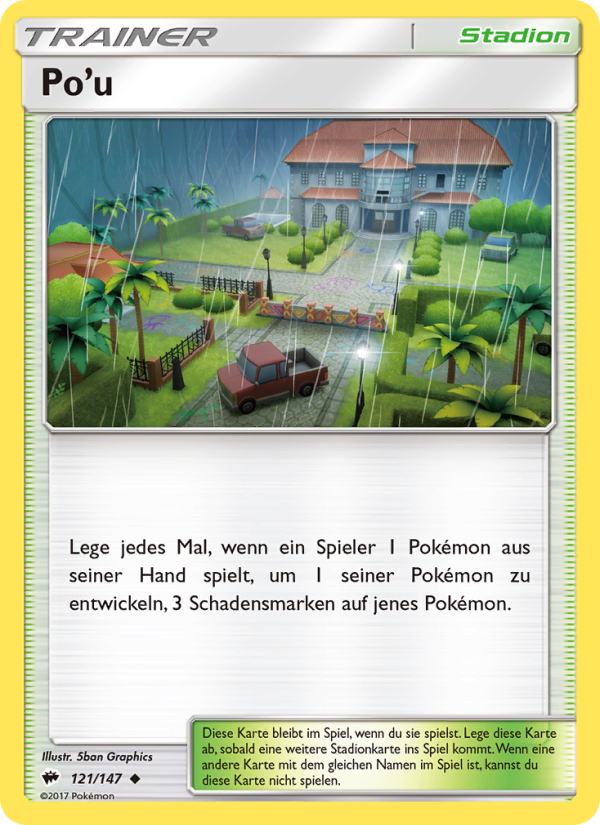 Po’u 121 — Burning Shadows (German Pokémon TCG card)
