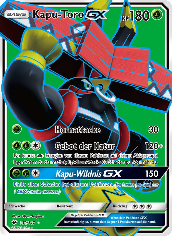 Kapu-Toro GX 130 — Burning Shadows (German Pokémon TCG card)