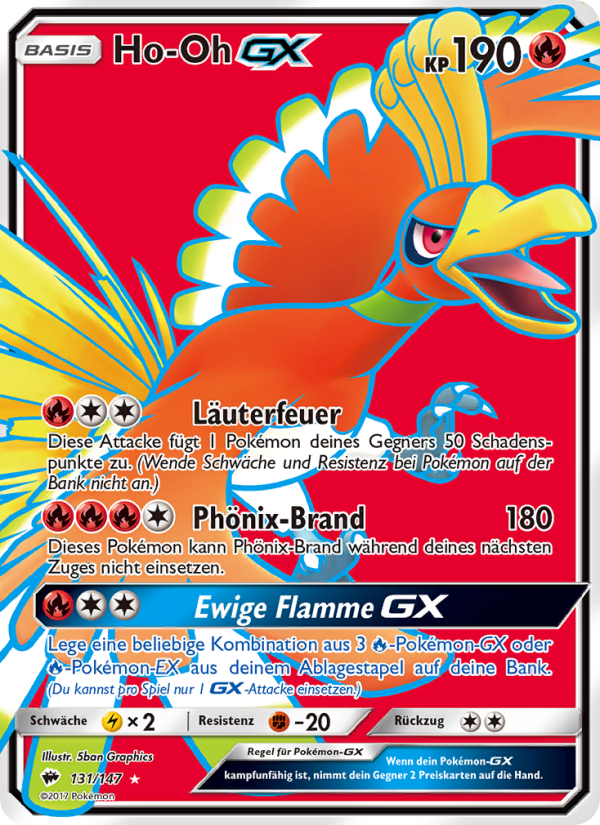 Ho-Oh GX 131 — Burning Shadows (German Pokémon TCG card)