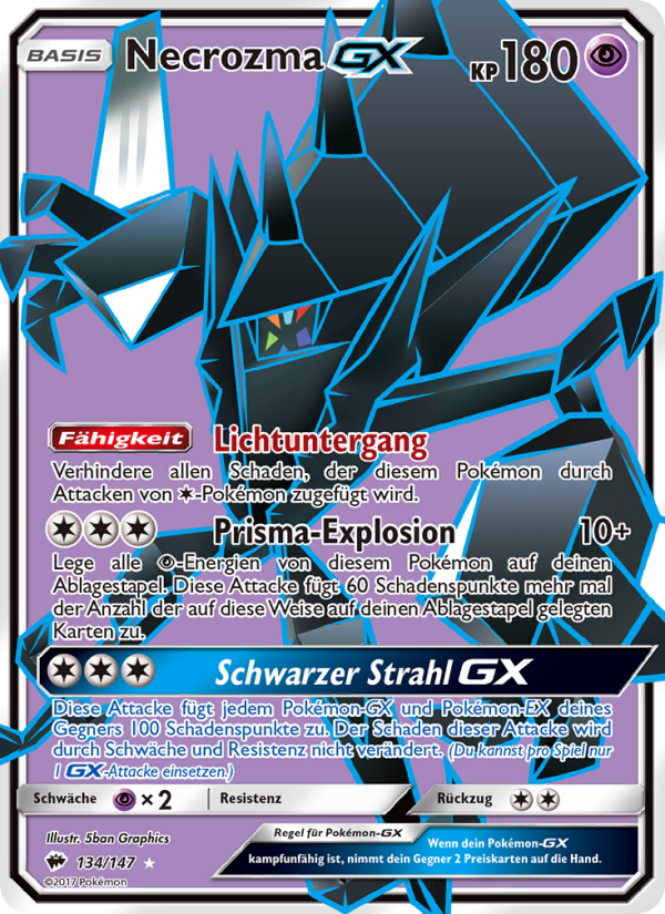 Necrozma GX 134 — Burning Shadows (German Pokémon TCG card)