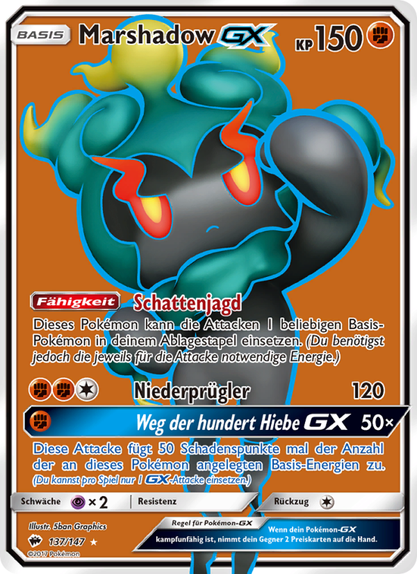 Marshadow GX 137 — Burning Shadows (German Pokémon TCG card)