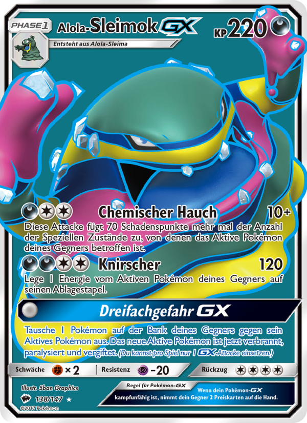 Alola-Sleimok GX 138 — Burning Shadows (German Pokémon TCG card)