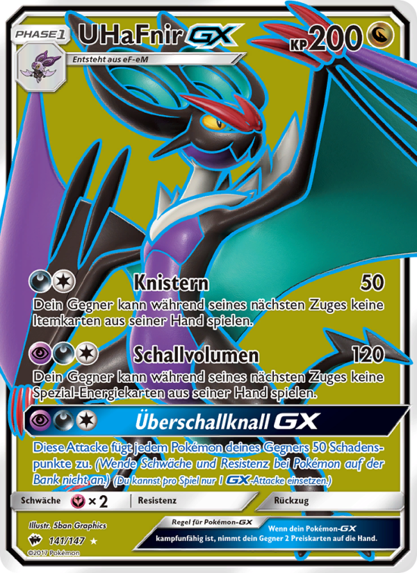 UHaFnir GX 141 — Burning Shadows (German Pokémon TCG card)