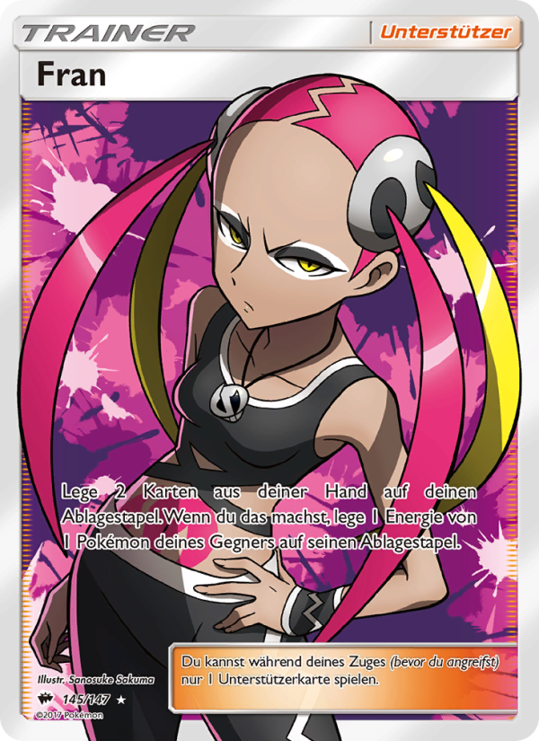 Fran 145 — Burning Shadows (German Pokémon TCG card)