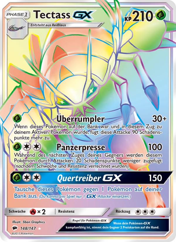 Tectass GX 148 — Burning Shadows (German Pokémon TCG card)