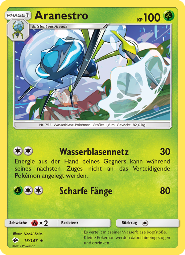Aranestro 15 — Burning Shadows (German Pokémon TCG card)