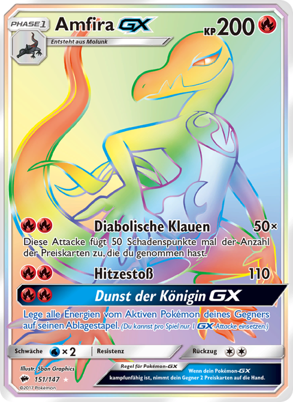 Amfira GX 151 — Burning Shadows (German Pokémon TCG card)