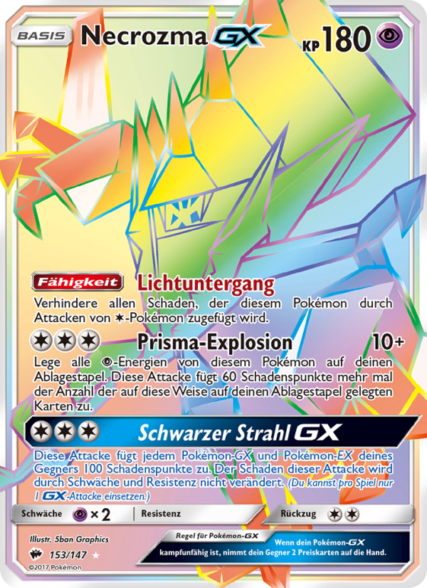 Necrozma GX 153 — Burning Shadows (German Pokémon TCG card)