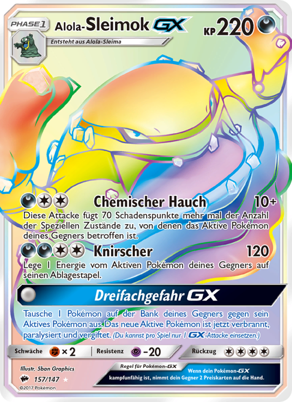 Alola-Sleimok GX 157 — Burning Shadows (German Pokémon TCG card)