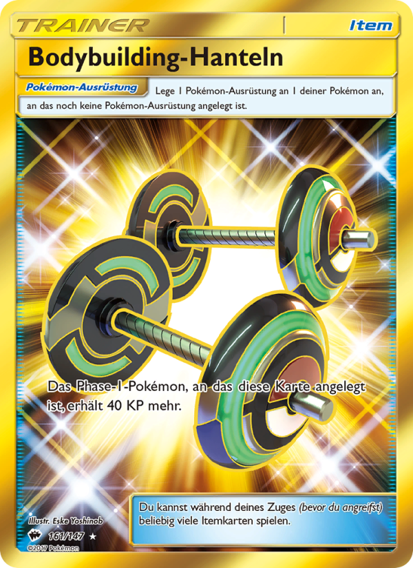 Bodybuilding-Hanteln 161 — Burning Shadows (German Pokémon TCG card)