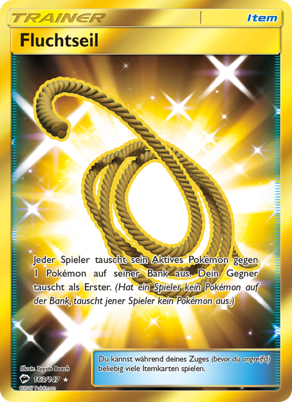 Fluchtseil 163 — Burning Shadows (German Pokémon TCG card)