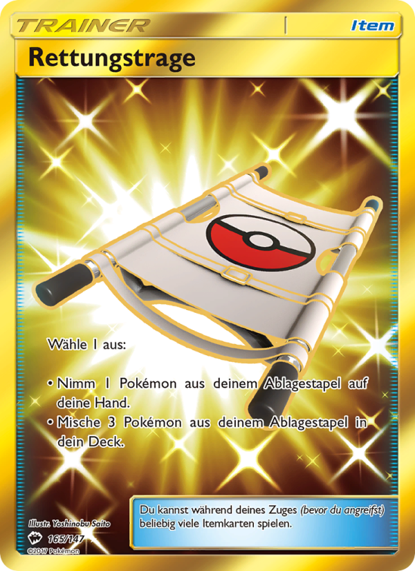 Rettungstrage 165 — Burning Shadows (German Pokémon TCG card)