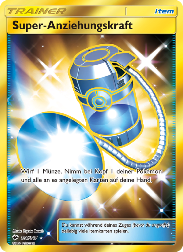 Super-Anziehungskraft 166 — Burning Shadows (German Pokémon TCG card)