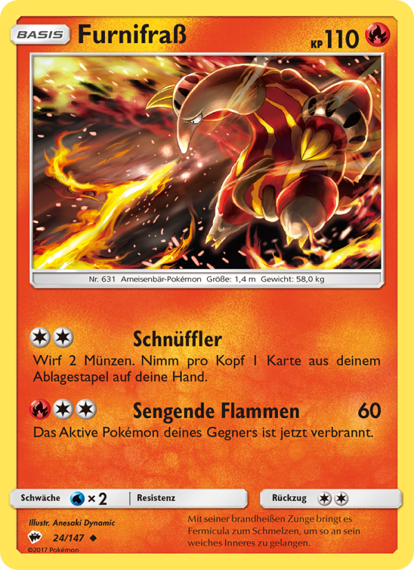 Furnifraß 24 — Burning Shadows (German Pokémon TCG card)