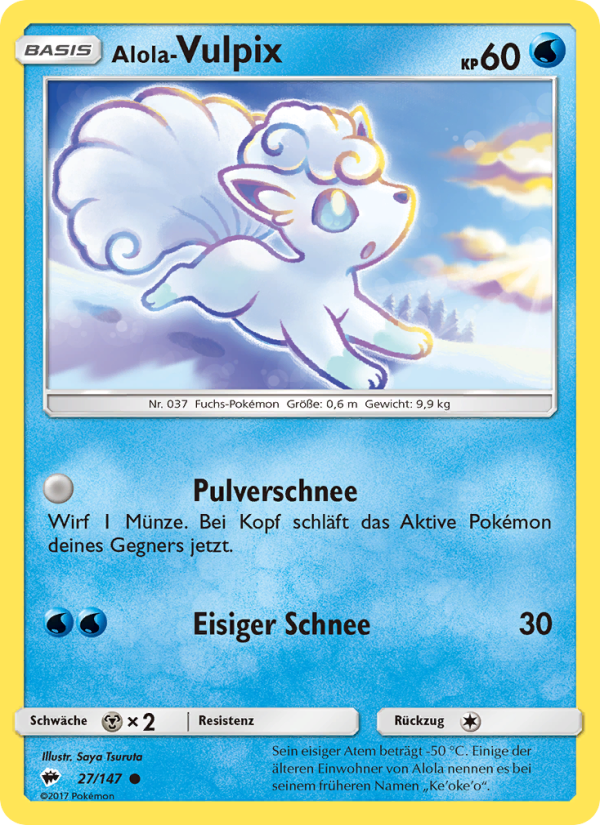Alola Vulpix 27 — Burning Shadows (German Pokémon TCG card)